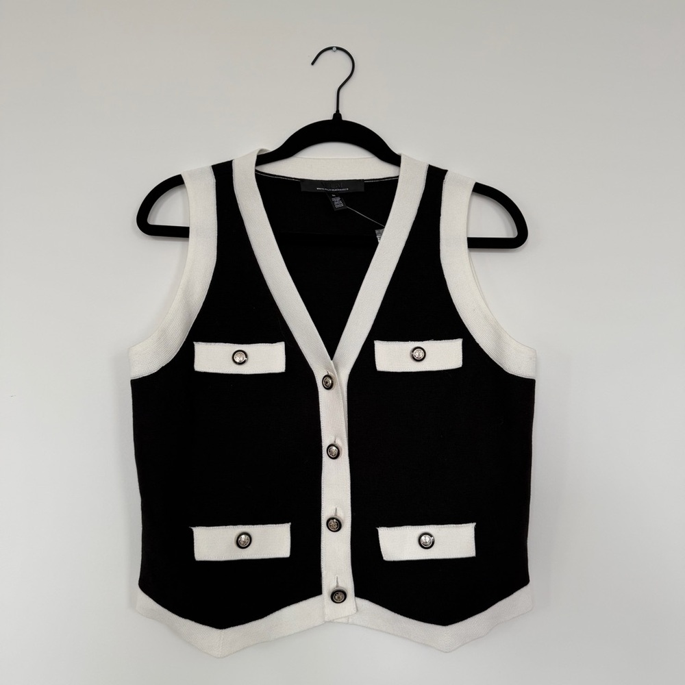 White House Black Market Colorblock Sweater Vest NWT